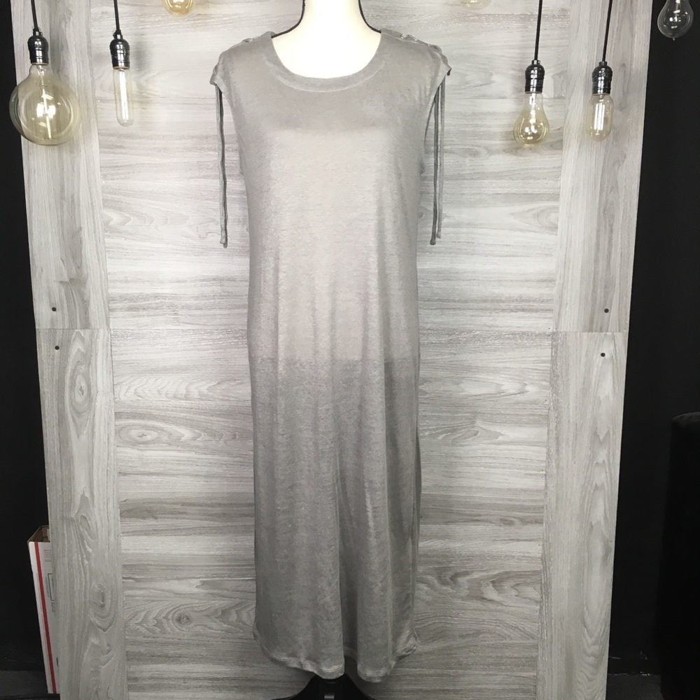 NWT CAARA Lace Up Shoulder Jers Midi Dress Size S